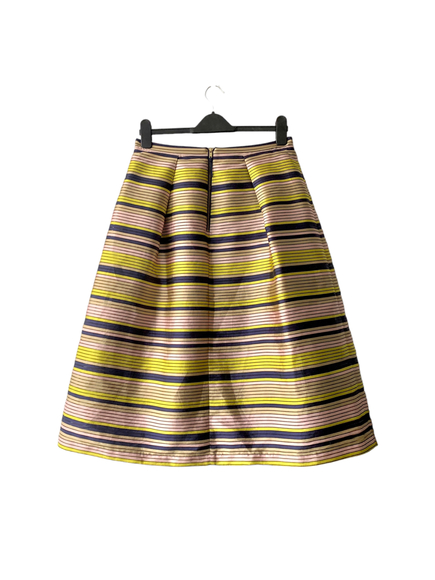 Oasis ladies lime pink and navy lined formal evening pleat balloon skaterskirt - Picture 2 of 6